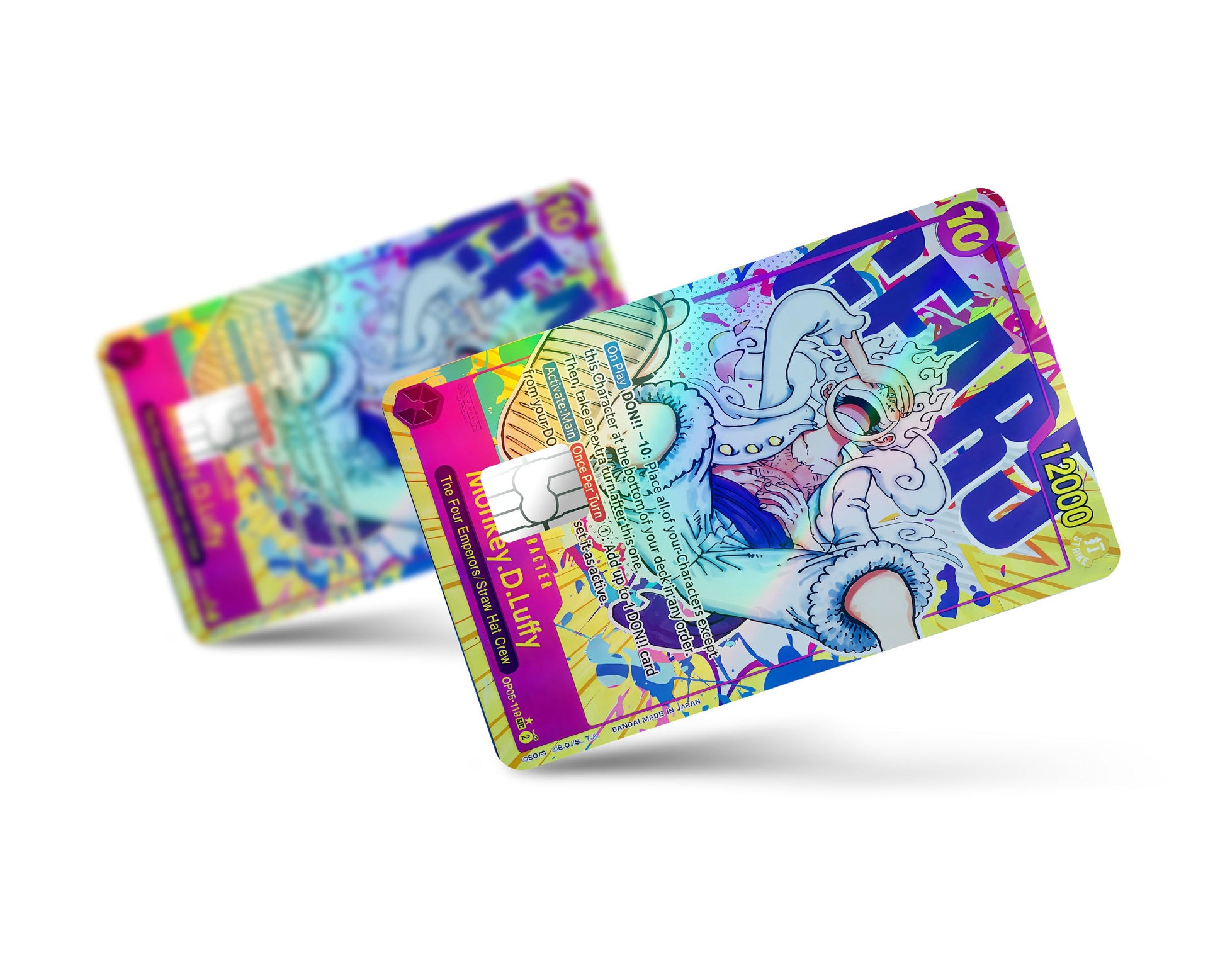 Anime Town Creations Holographic Credit Card Luffy Gear 5 One Piece Card Full Skins - Anime One Piece Holographic Credit Card Skin