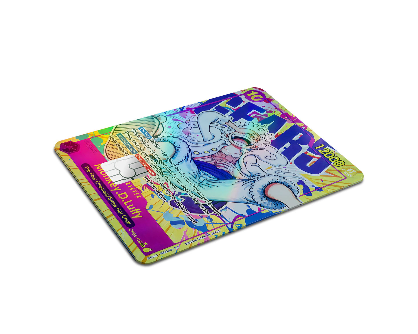 Anime Town Creations Holographic Credit Card Luffy Gear 5 One Piece Card Half Skins - Anime One Piece Holographic Credit Card Skin