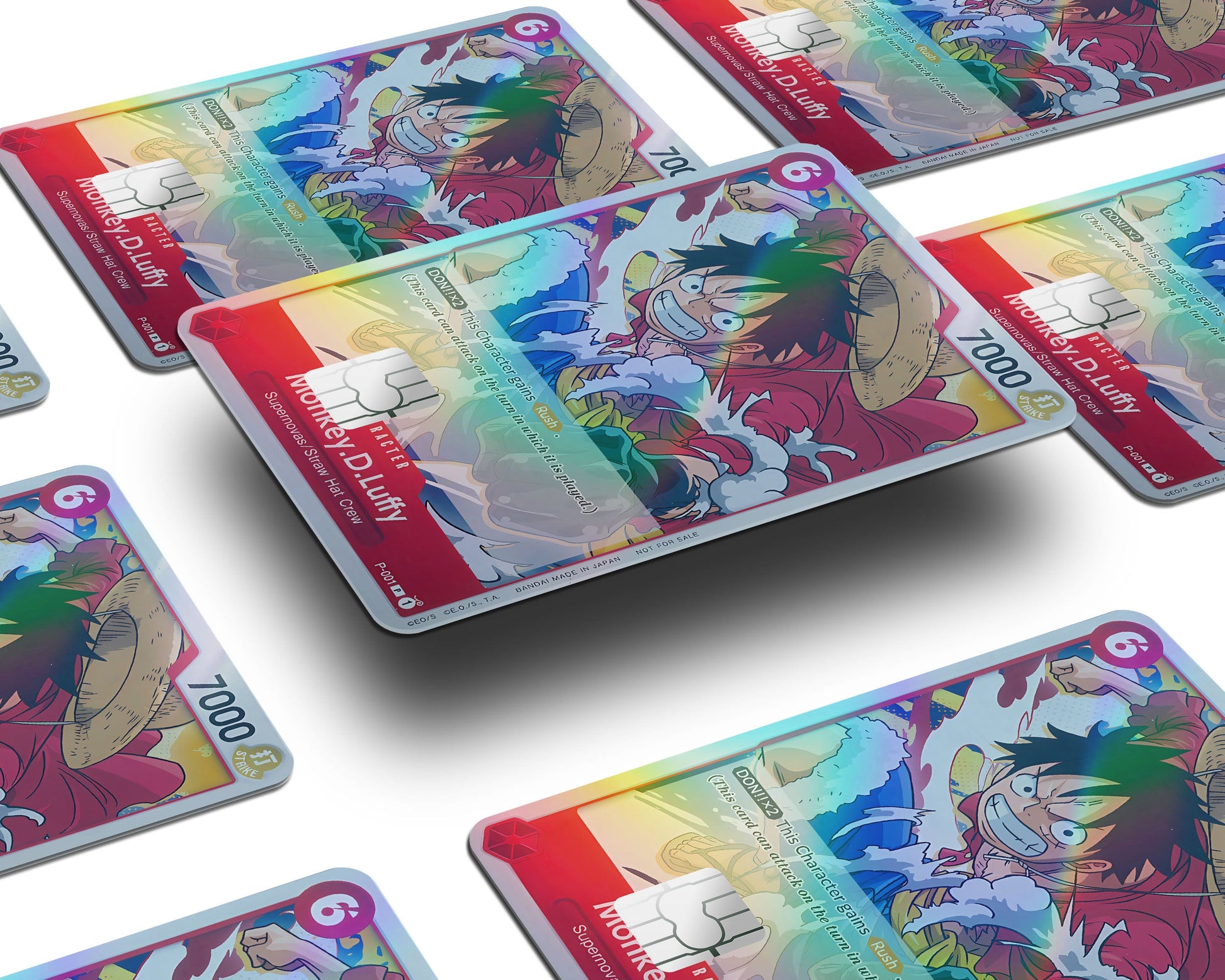 Anime Town Creations Holographic Credit Card Moneky D Luffy One Piece Card Window Skins - Anime One Piece Holographic Credit Card Skin