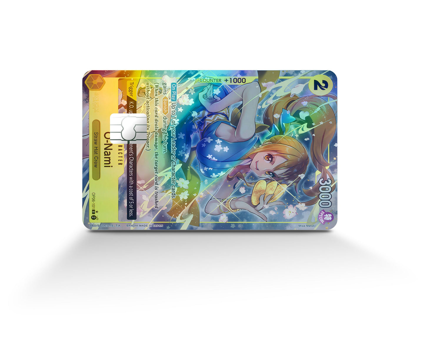 Anime Town Creations Holographic Credit Card Nami One Piece Card Full Skins - Anime One Piece Holographic Credit Card Skin