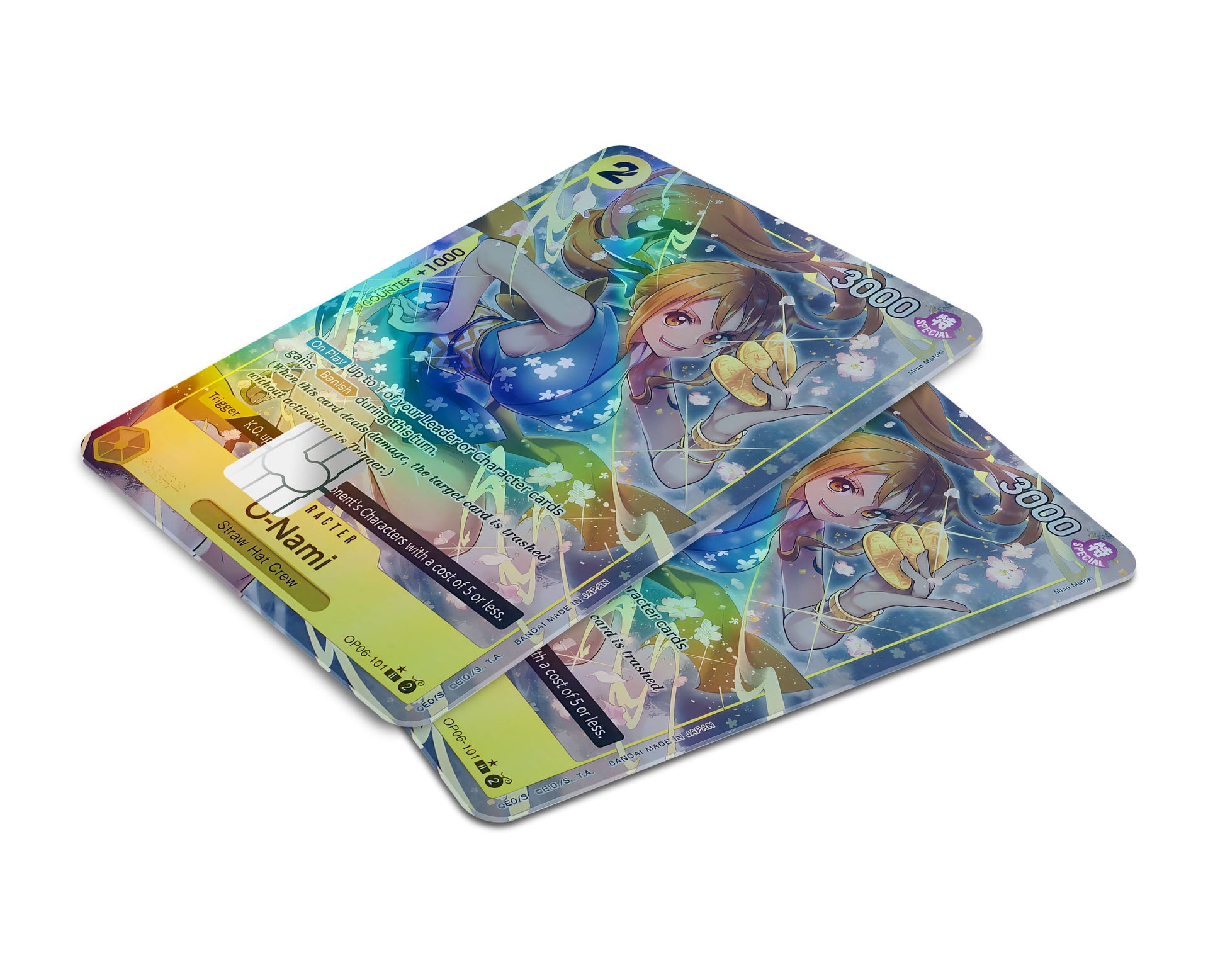 Anime Town Creations Holographic Credit Card Nami One Piece Card Window Skins - Anime One Piece Holographic Credit Card Skin