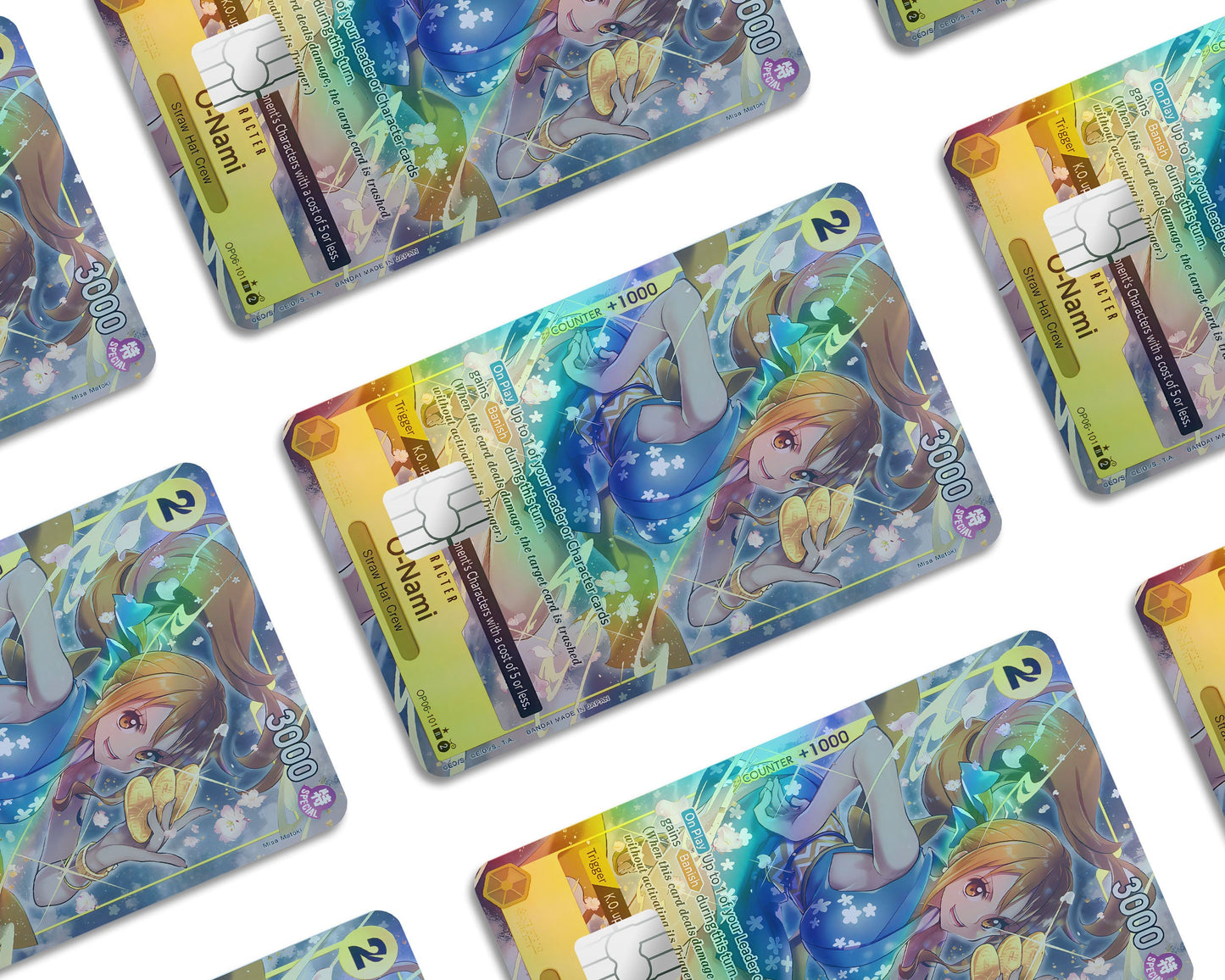 Anime Town Creations Holographic Credit Card Nami One Piece Card Window Skins - Anime One Piece Holographic Credit Card Skin