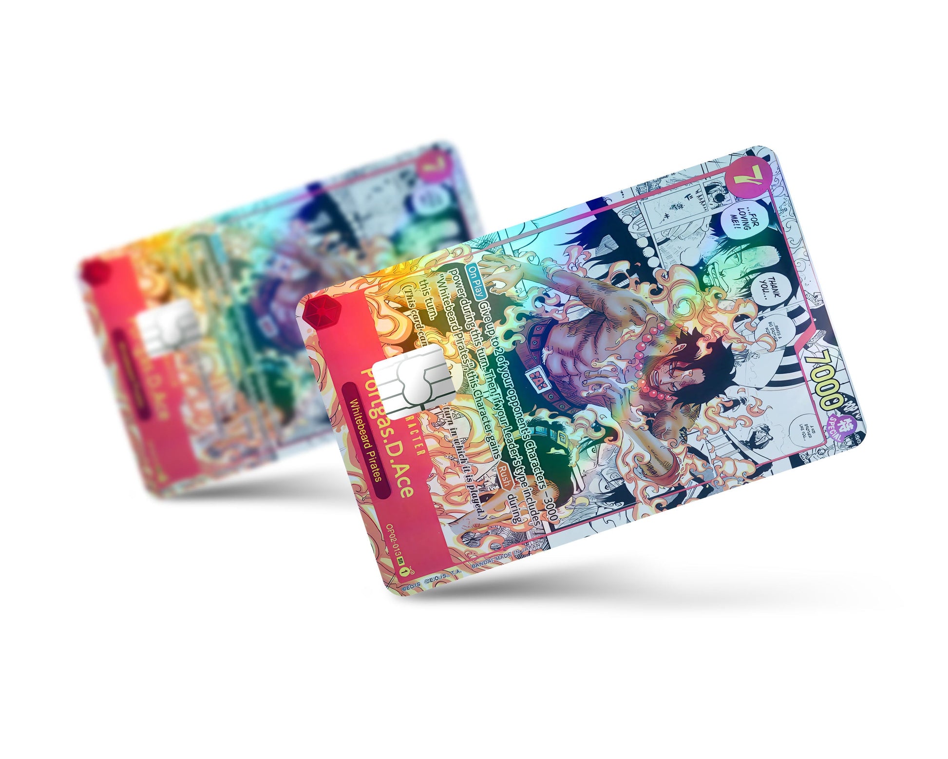 Anime Town Creations Holographic Credit Card Portgas D Ace One Piece Card Full Skins - Anime One Piece Holographic Credit Card Skin