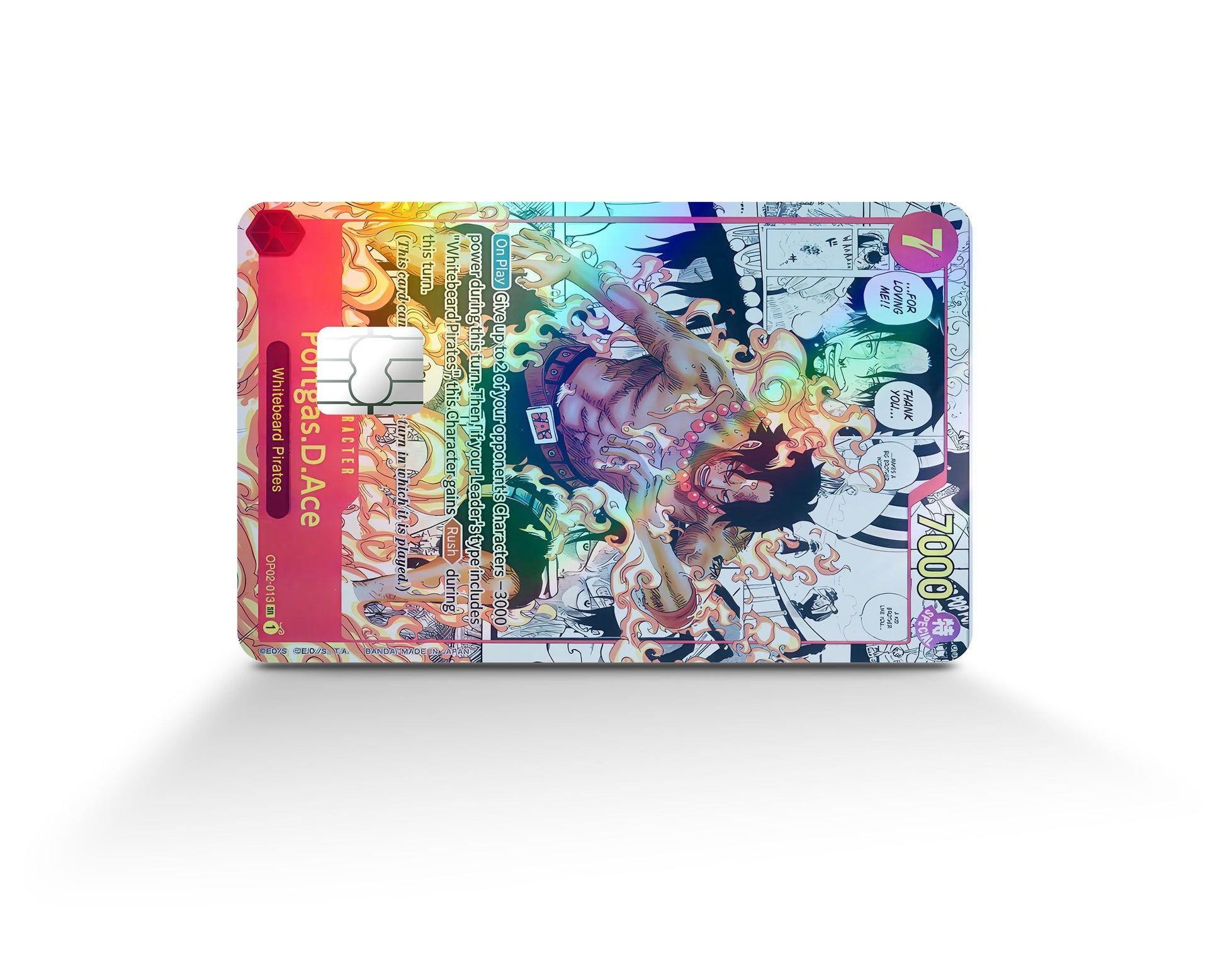 Anime Town Creations Holographic Credit Card Portgas D Ace One Piece Card Full Skins - Anime One Piece Holographic Credit Card Skin