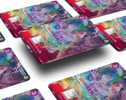Anime Town Creations Holographic Credit Card Red Luffy One Piece Card Window Skins - Anime One Piece Holographic Credit Card Skin