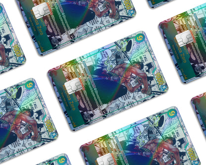Anime Town Creations Holographic Credit Card Roronoa Zoro Manga Limited Edition One Piece Card Window Skins - Anime One Piece Holographic Credit Card Skin