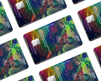Anime Town Creations Holographic Credit Card Roronoa Zoro One Piece Card Window Skins - Anime One Piece Holographic Credit Card Skin