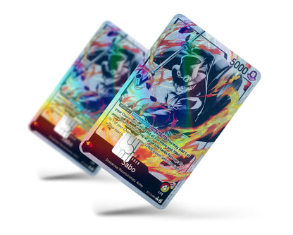 Anime Town Creations Holographic Credit Card Sabo Black Flames One Piece Card Full Skins - Anime One Piece Holographic Credit Card Skin