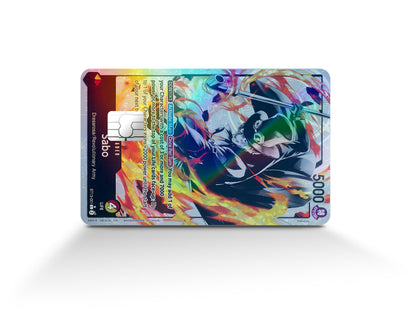 Anime Town Creations Holographic Credit Card Sabo Black Flames One Piece Card Full Skins - Anime One Piece Holographic Credit Card Skin