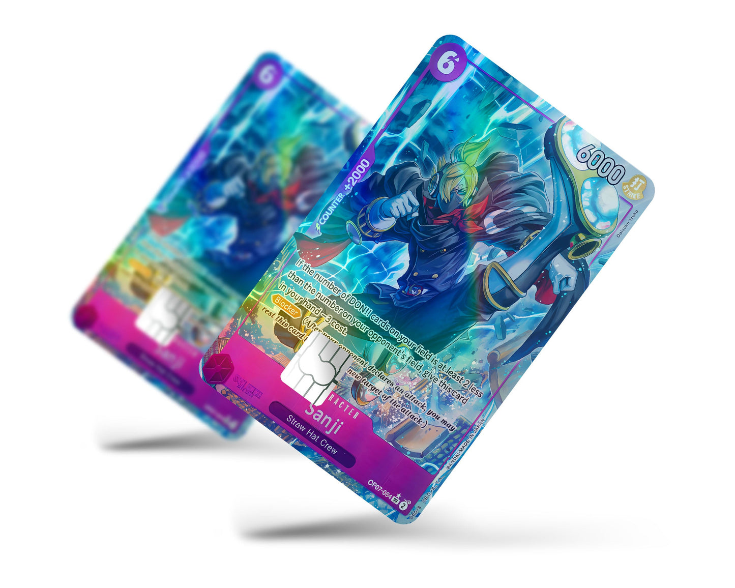 Anime Town Creations Holographic Credit Card Sanjir One Piece Card Full Skins - Anime One Piece Holographic Credit Card Skin