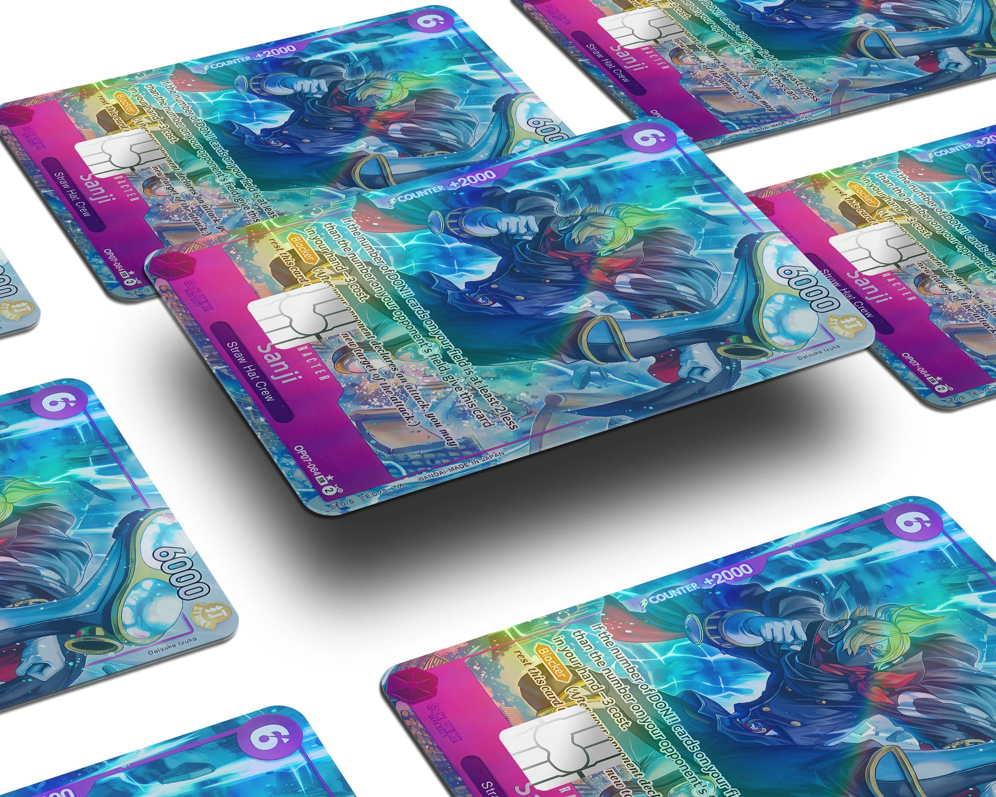 Anime Town Creations Holographic Credit Card Sanjir One Piece Card Window Skins - Anime One Piece Holographic Credit Card Skin
