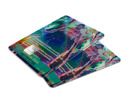 Anime Town Creations Holographic Credit Card Zoro Flames One Piece Card Window Skins - Anime One Piece Holographic Credit Card Skin