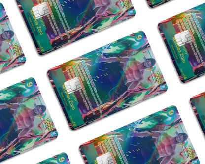 Anime Town Creations Holographic Credit Card Zoro Flames One Piece Card Window Skins - Anime One Piece Holographic Credit Card Skin
