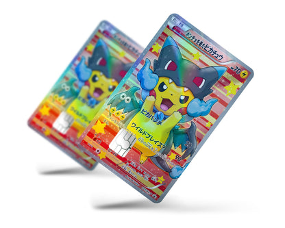 Anime Town Creations Holographic Credit Card Poncho Pikachu Mega Charizard X Cosplay Pokemon Card Full Skins - Anime Pokemon Holographic Credit Card Skin