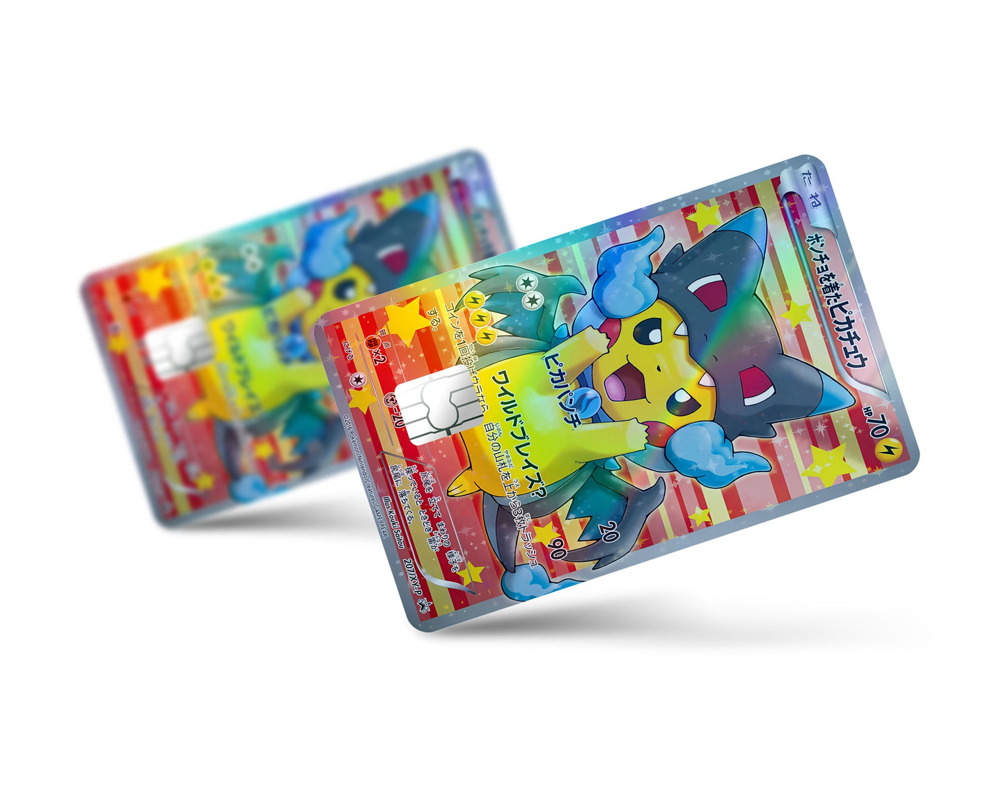 Anime Town Creations Holographic Credit Card Poncho Pikachu Mega Charizard X Cosplay Pokemon Card Full Skins - Anime Pokemon Holographic Credit Card Skin