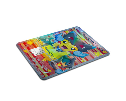 Anime Town Creations Holographic Credit Card Poncho Pikachu Mega Charizard X Cosplay Pokemon Card Half Skins - Anime Pokemon Holographic Credit Card Skin