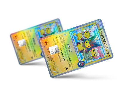 Anime Town Creations Holographic Credit Card Poncho Pikachu Mega Cosplay Pokemon Card Full Skins - Anime Pokemon Holographic Credit Card Skin