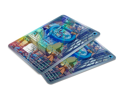 Anime Town Creations Holographic Credit Card Squirtle Splash Pokemon Card Window Skins - Anime Pokemon Holographic Credit Card Skin