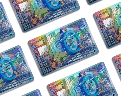Anime Town Creations Holographic Credit Card Squirtle Splash Pokemon Card Window Skins - Anime Pokemon Holographic Credit Card Skin