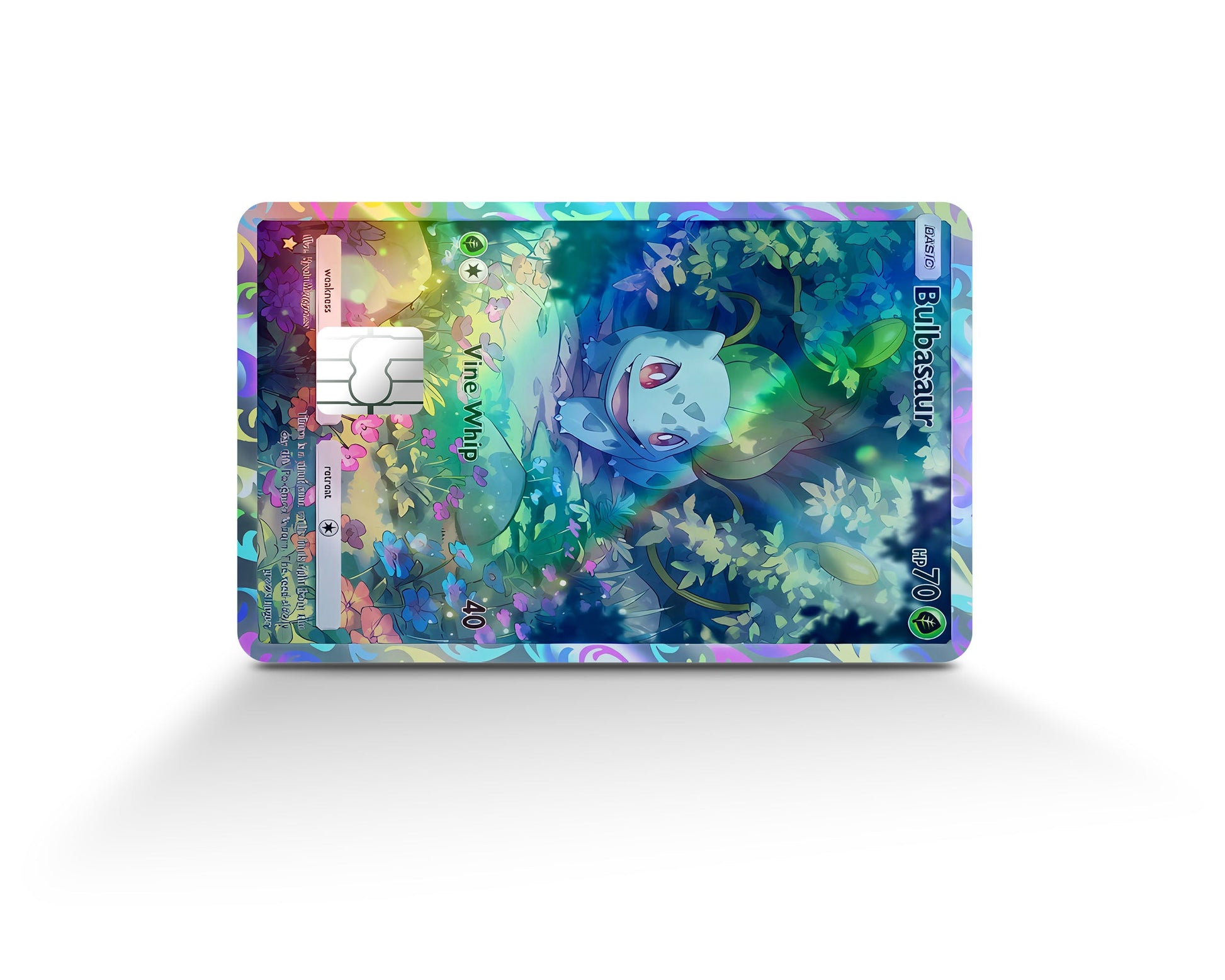 Anime Town Creations Holographic Credit Card Bulbasaur Pocket Pokemon Card Full Skins - Anime Pokemon Holographic Credit Card Skin