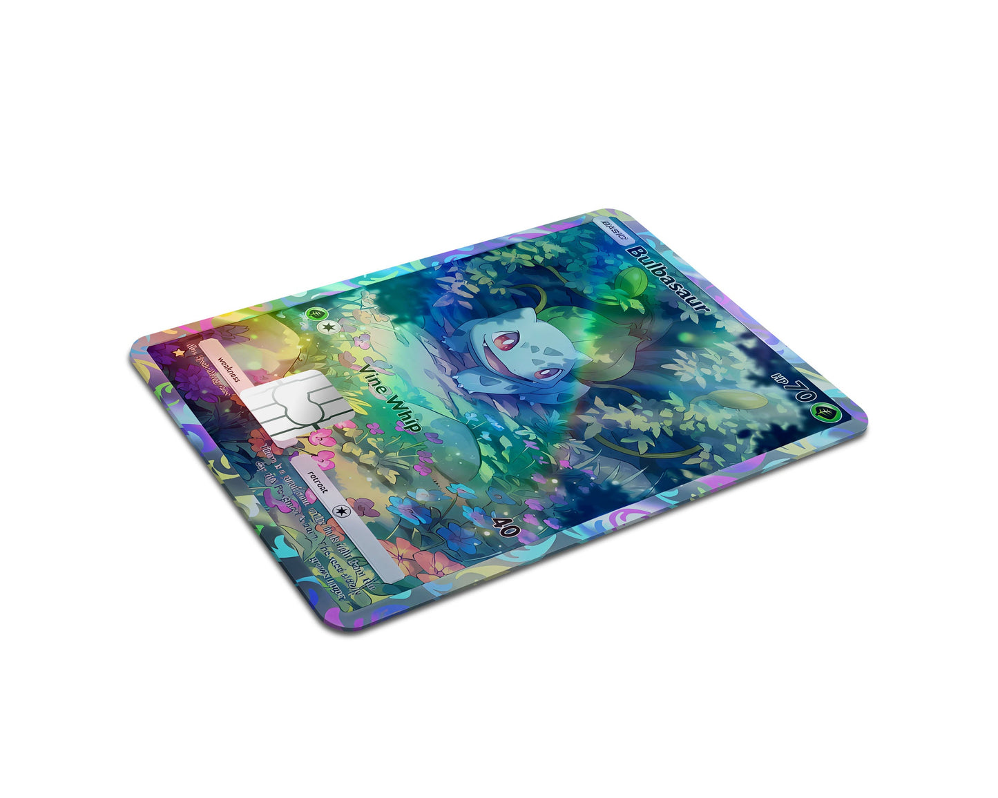 Anime Town Creations Holographic Credit Card Bulbasaur Pocket Pokemon Card Full Skins - Anime Pokemon Holographic Credit Card Skin