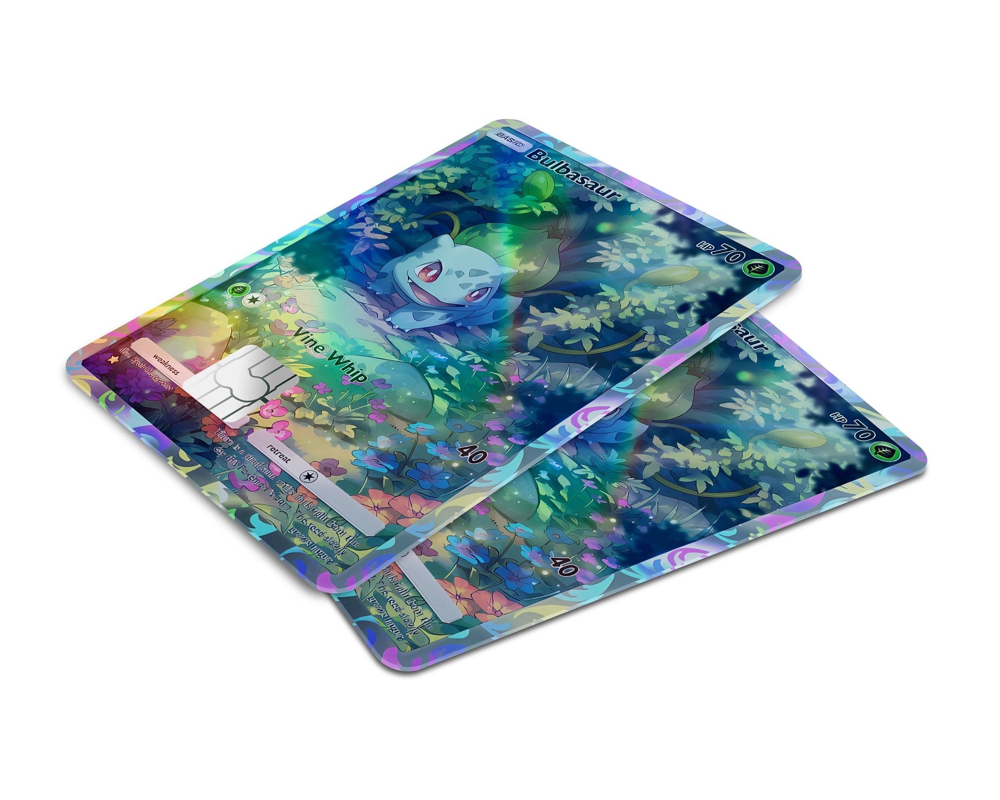 Anime Town Creations Holographic Credit Card Bulbasaur Pocket Pokemon Card Window Skins - Anime Pokemon Holographic Credit Card Skin
