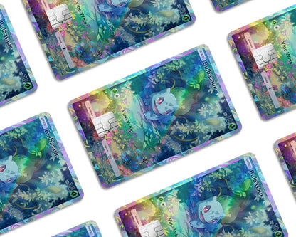 Anime Town Creations Holographic Credit Card Bulbasaur Pocket Pokemon Card Window Skins - Anime Pokemon Holographic Credit Card Skin