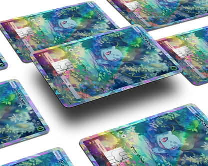 Anime Town Creations Holographic Credit Card Bulbasaur Pocket Pokemon Card Window Skins - Anime Pokemon Holographic Credit Card Skin