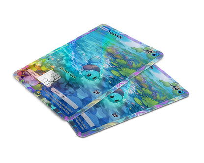 Anime Town Creations Holographic Credit Card Squirtle Pocket Pokemon Card Window Skins - Anime Pokemon Holographic Credit Card Skin