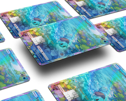 Anime Town Creations Holographic Credit Card Squirtle Pocket Pokemon Card Window Skins - Anime Pokemon Holographic Credit Card Skin