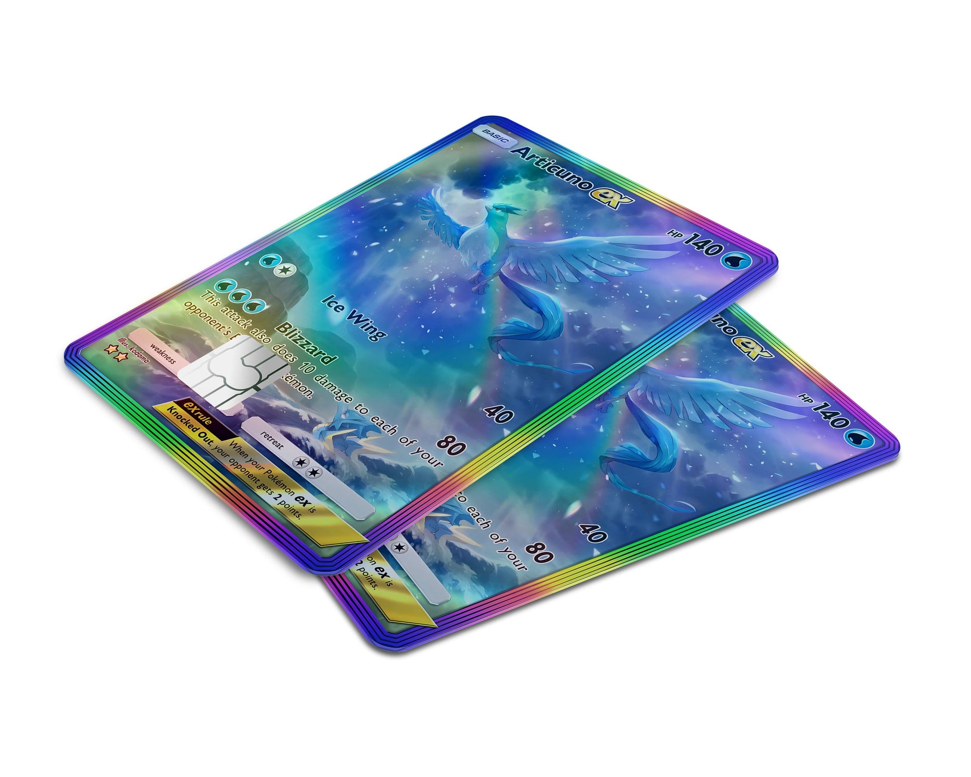 Anime Town Creations Holographic Credit Card Articuno Pocket Pokemon Card Window Skins - Anime Pokemon Holographic Credit Card Skin