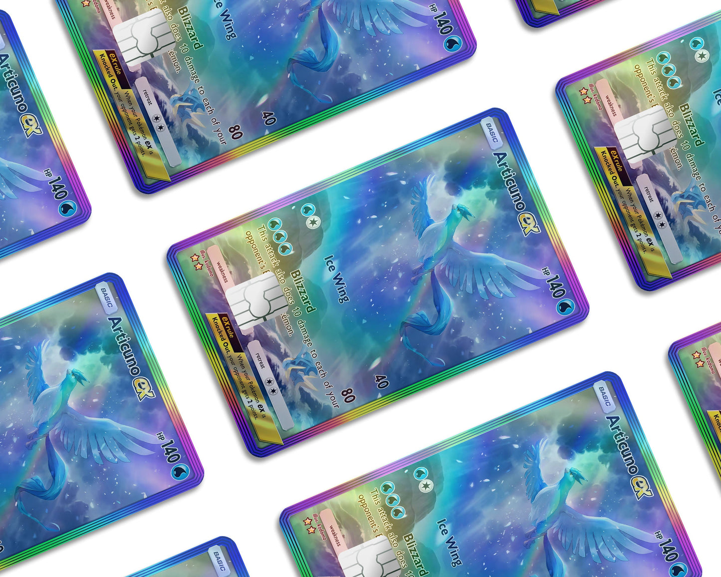 Anime Town Creations Holographic Credit Card Articuno Pocket Pokemon Card Window Skins - Anime Pokemon Holographic Credit Card Skin