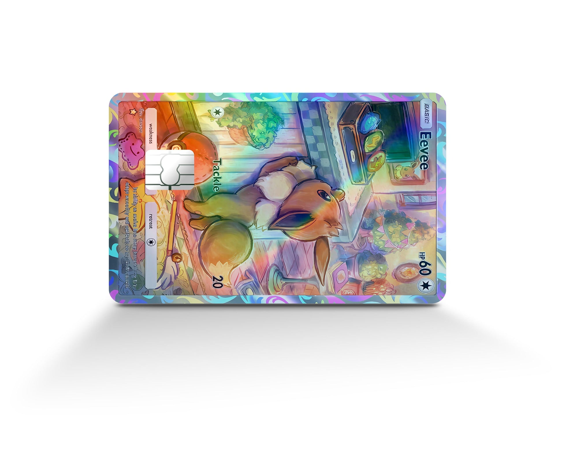 Anime Town Creations Holographic Credit Card Eevee Pocket Pokemon Card Full Skins - Anime Pokemon Holographic Credit Card Skin