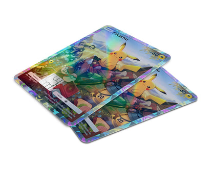 Anime Town Creations Holographic Credit Card Pikachu Pocket Pokemon Card Window Skins - Anime Pokemon Holographic Credit Card Skin