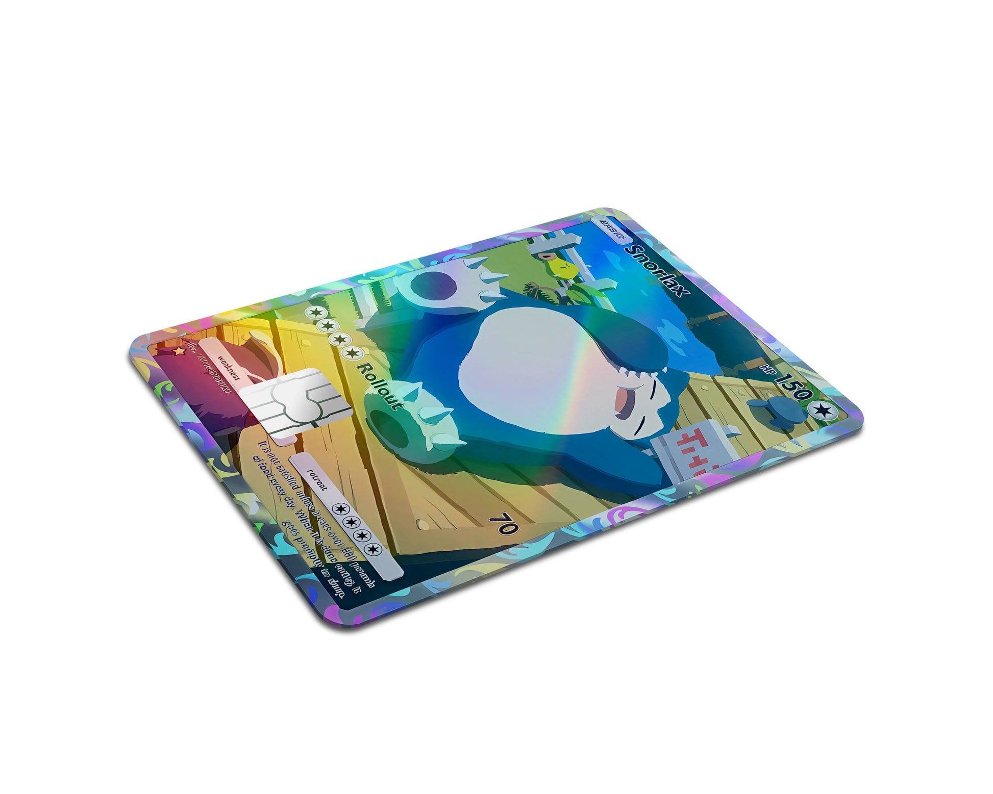 Anime Town Creations Holographic Credit Card Snorlax Pocket Pokemon Card Full Skins - Anime Pokemon Holographic Credit Card Skin