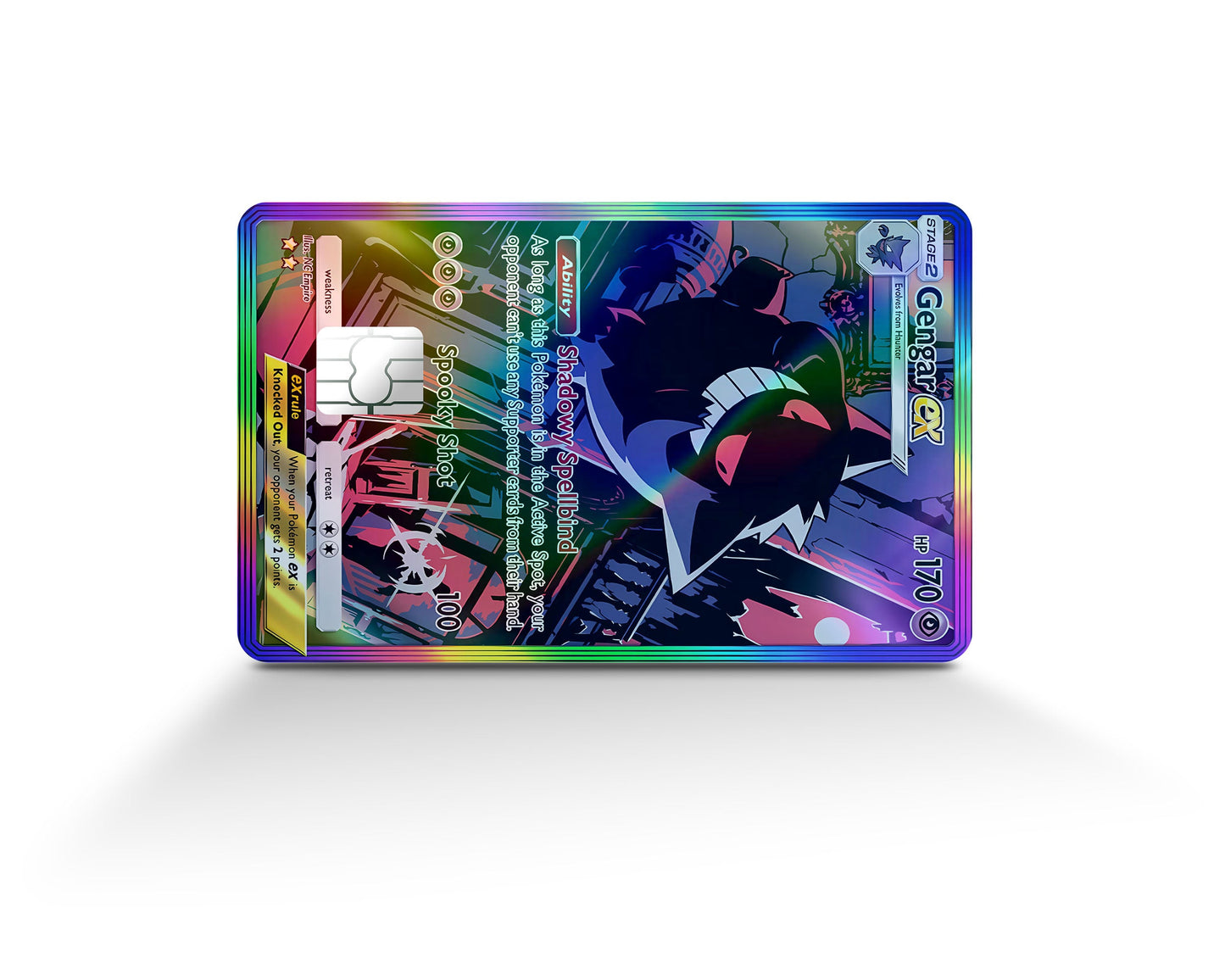 Anime Town Creations Holographic Credit Card Gengar Pocket Pokemon Card Full Skins - Anime Pokemon Holographic Credit Card Skin