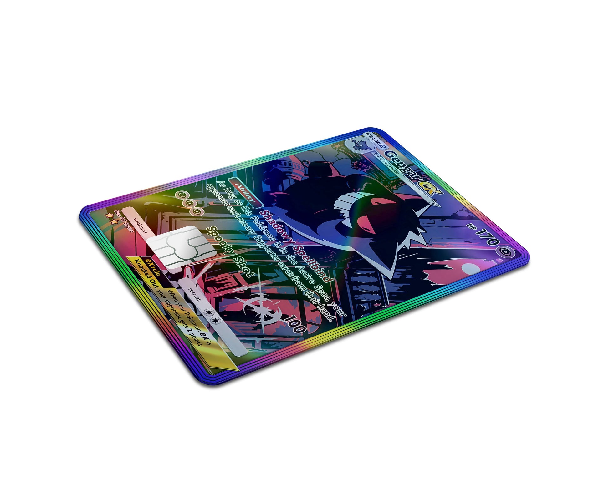 Anime Town Creations Holographic Credit Card Gengar Pocket Pokemon Card Full Skins - Anime Pokemon Holographic Credit Card Skin