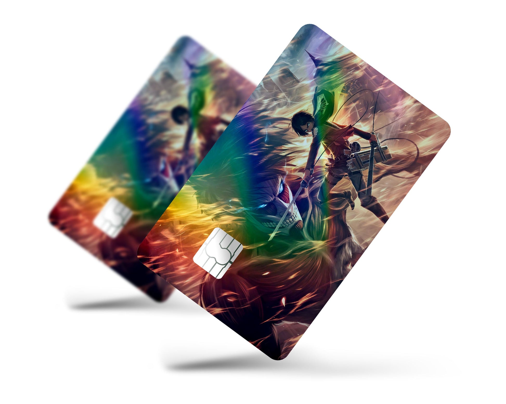 Anime Town Creations Holographic Credit Card Attack on Titan Eren Yeager Full Skins - Anime Attack on Titan Holographic Credit Card Skin