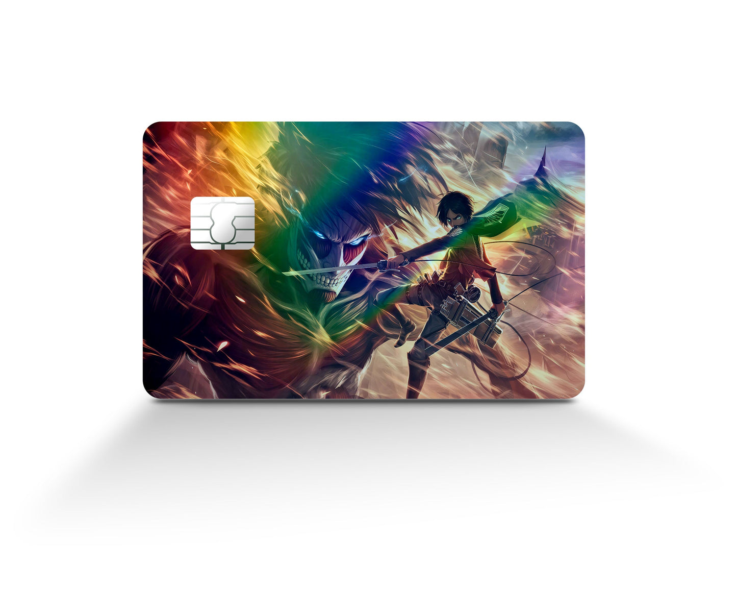 Anime Town Creations Holographic Credit Card Attack on Titan Eren Yeager Full Skins - Anime Attack on Titan Holographic Credit Card Skin