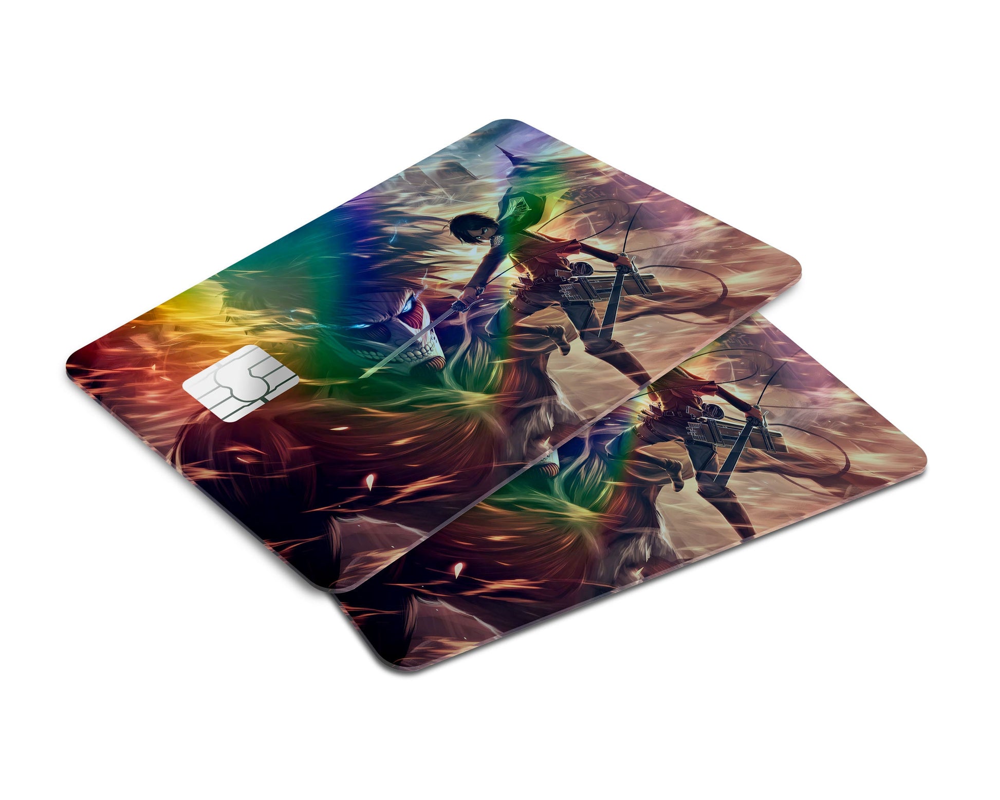 Anime Town Creations Holographic Credit Card Attack on Titan Eren Yeager Window Skins - Anime Attack on Titan Holographic Credit Card Skin