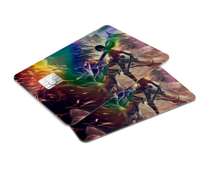 Anime Town Creations Holographic Credit Card Attack on Titan Eren Yeager Window Skins - Anime Attack on Titan Holographic Credit Card Skin