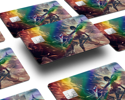 Anime Town Creations Holographic Credit Card Attack on Titan Eren Yeager Window Skins - Anime Attack on Titan Holographic Credit Card Skin