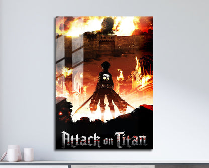 Anime Town Creations Metal Poster Attack on Titan Wall 11" x 17" Home Goods - Anime Attack on Titan Metal Poster