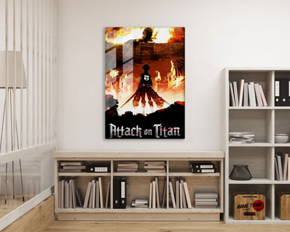 Anime Town Creations Metal Poster Attack on Titan Wall 16" x 24" Home Goods - Anime Attack on Titan Metal Poster