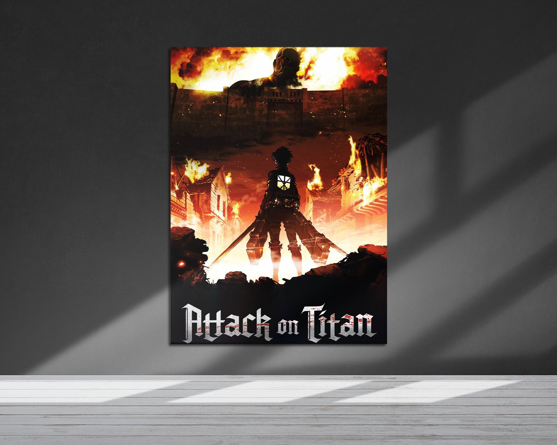 Anime Town Creations Metal Poster Attack on Titan Wall 5" x 7" Home Goods - Anime Attack on Titan Metal Poster