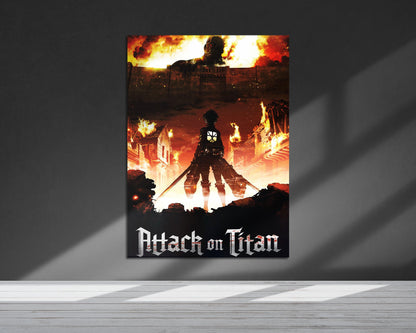 Anime Town Creations Metal Poster Attack on Titan Wall 5" x 7" Home Goods - Anime Attack on Titan Metal Poster