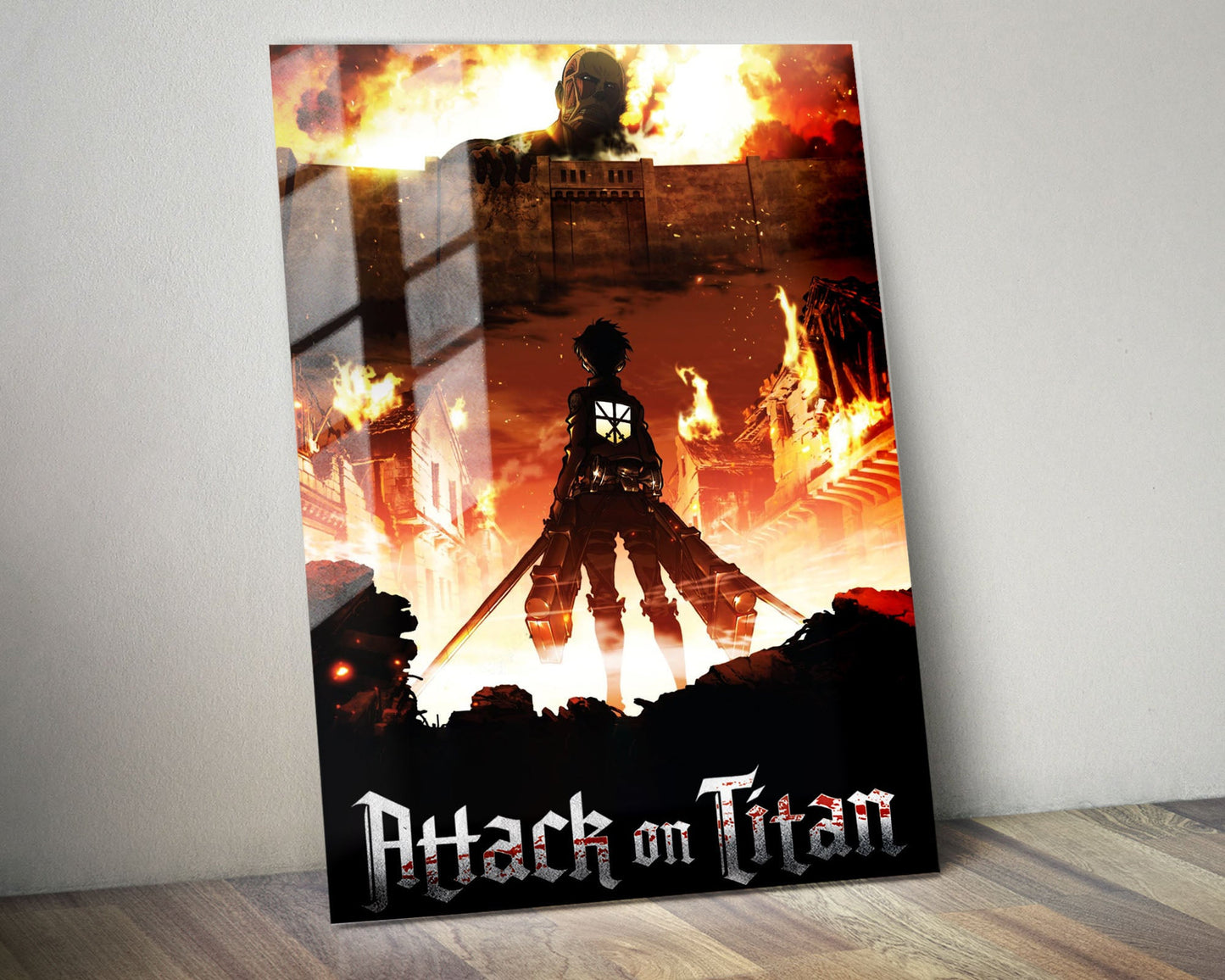 Anime Town Creations Metal Poster Attack on Titan Wall 5" x 7" Home Goods - Anime Attack on Titan Metal Poster