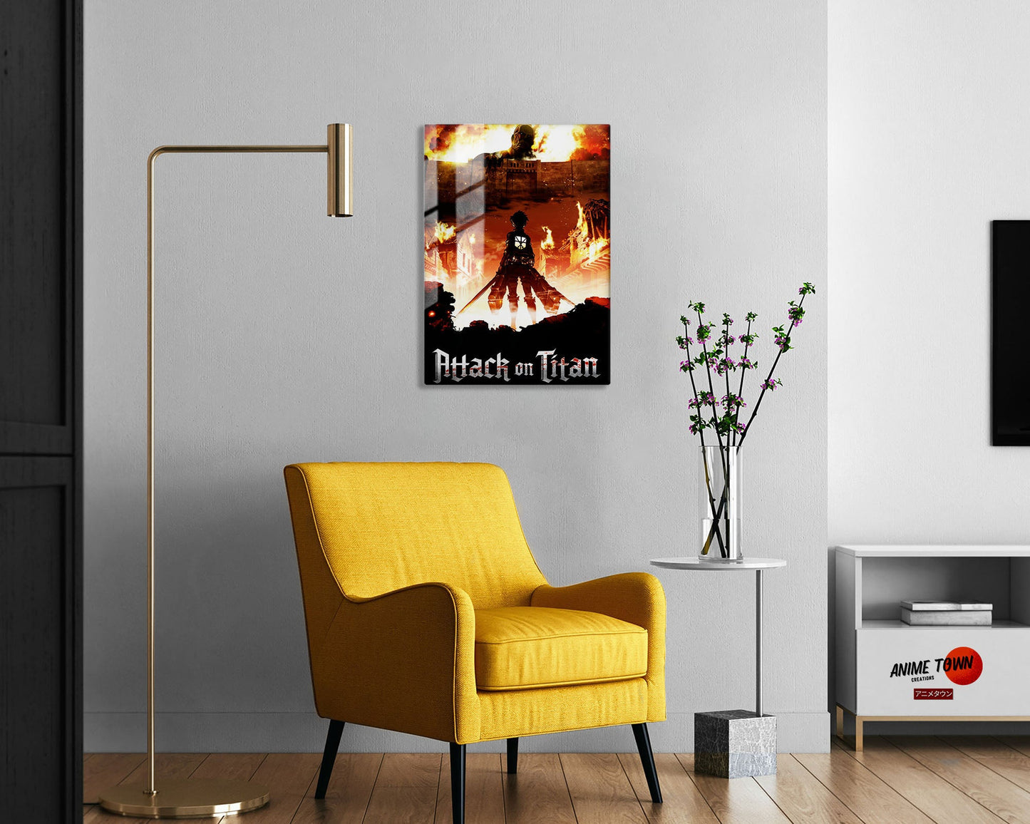 Anime Town Creations Metal Poster Attack on Titan Wall 5" x 7" Home Goods - Anime Attack on Titan Metal Poster