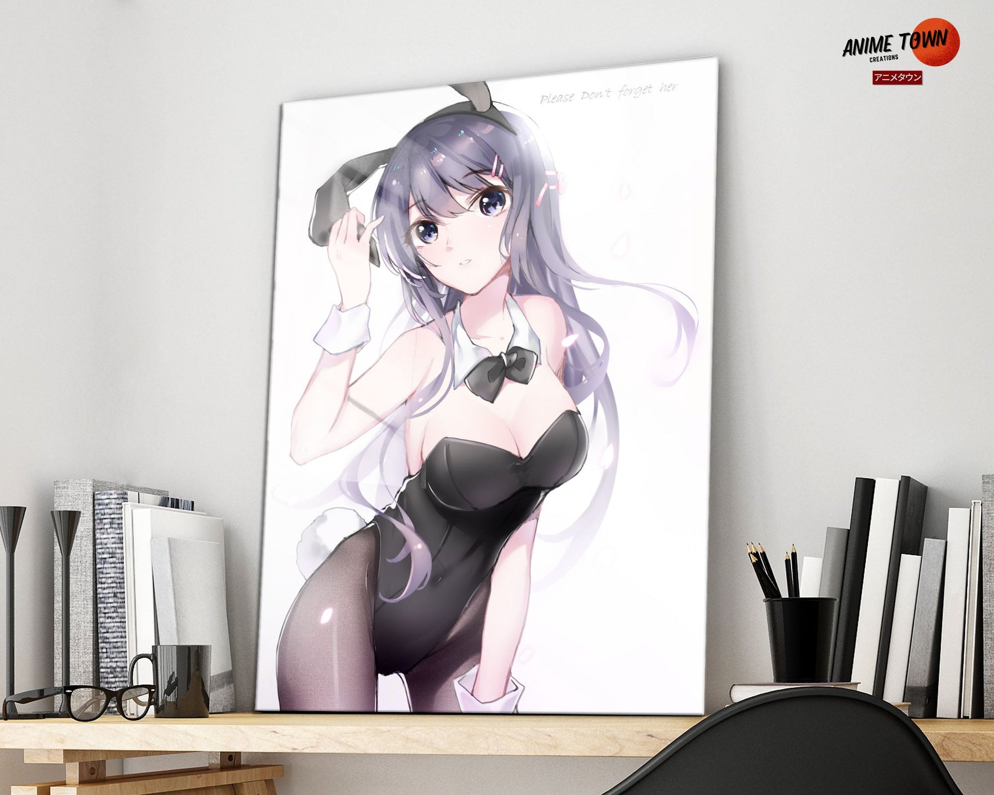 Anime Town Creations Metal Poster Bunny Girl Senpai Please Don't Forget Me 16" x 24" Home Goods - Anime Rascal Does Not Dream of Bunny Girl Senpai Metal Poster