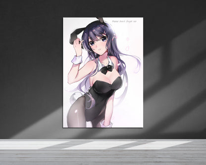 Anime Town Creations Metal Poster Bunny Girl Senpai Please Don't Forget Me 5" x 7" Home Goods - Anime Rascal Does Not Dream of Bunny Girl Senpai Metal Poster